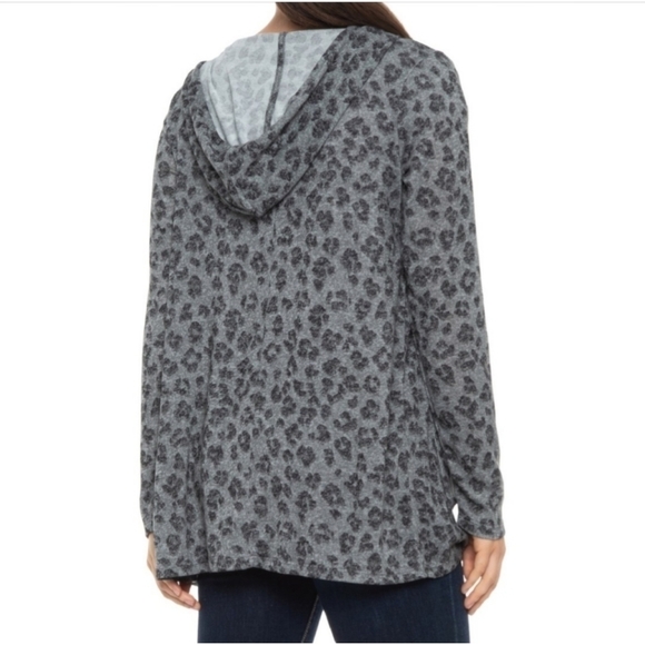 NWT Lucky Brand Cloud Jersey Hooded Cardigan Sweater - Picture 2 of 9